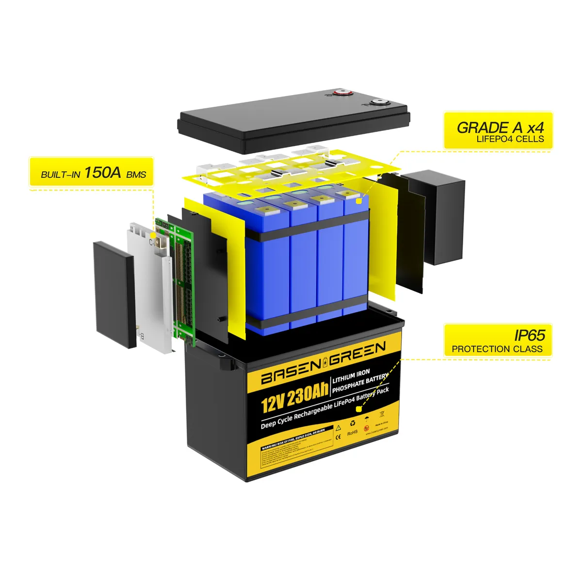 GreenBasen 12V 230Ah LiFePO4 Bluetooth - slika 4