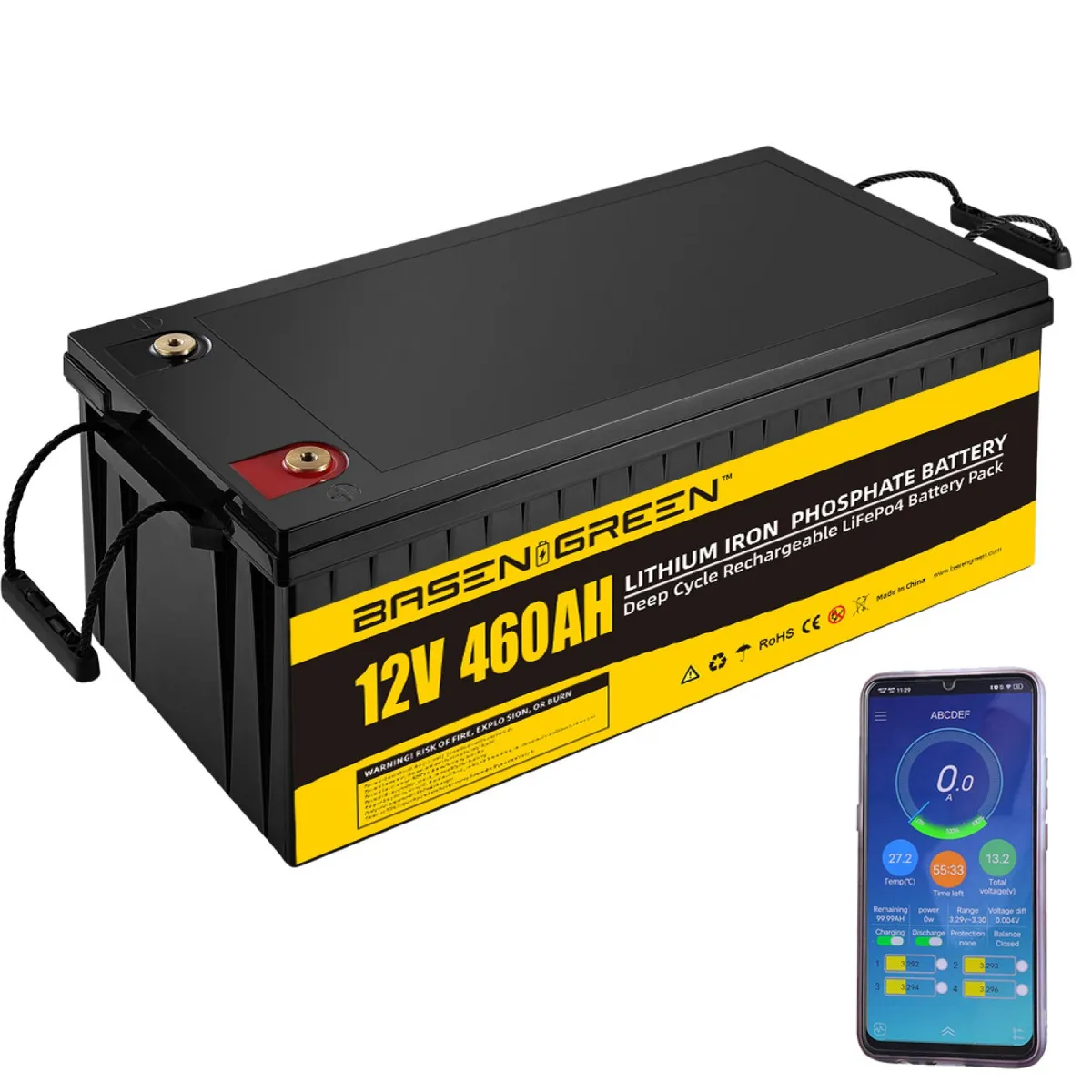 GreenBasen 12V 460Ah LiFePO4 Bluetooth - slika 3