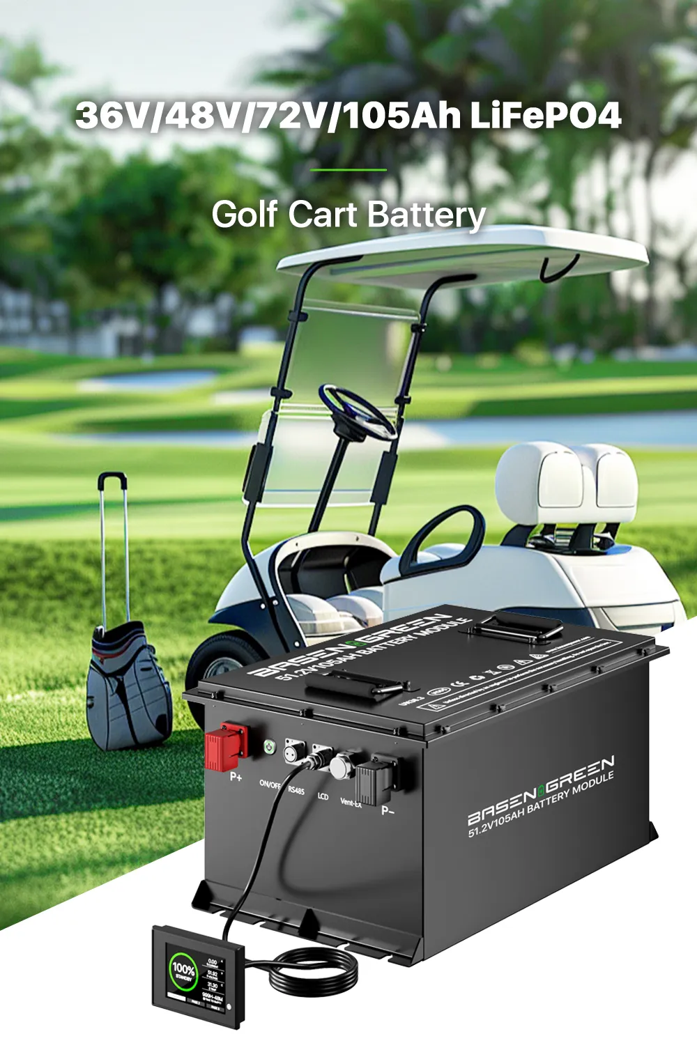 GreenBasen 48V 105Ah baterija za golf vozila - slika 8