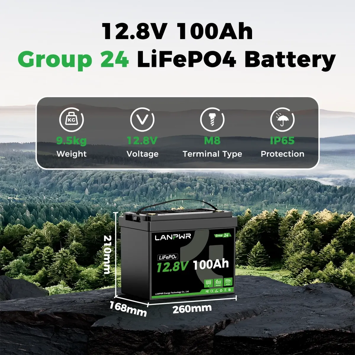 LANPWR 12V 100Ah LiFePO4 Mini - slika 7