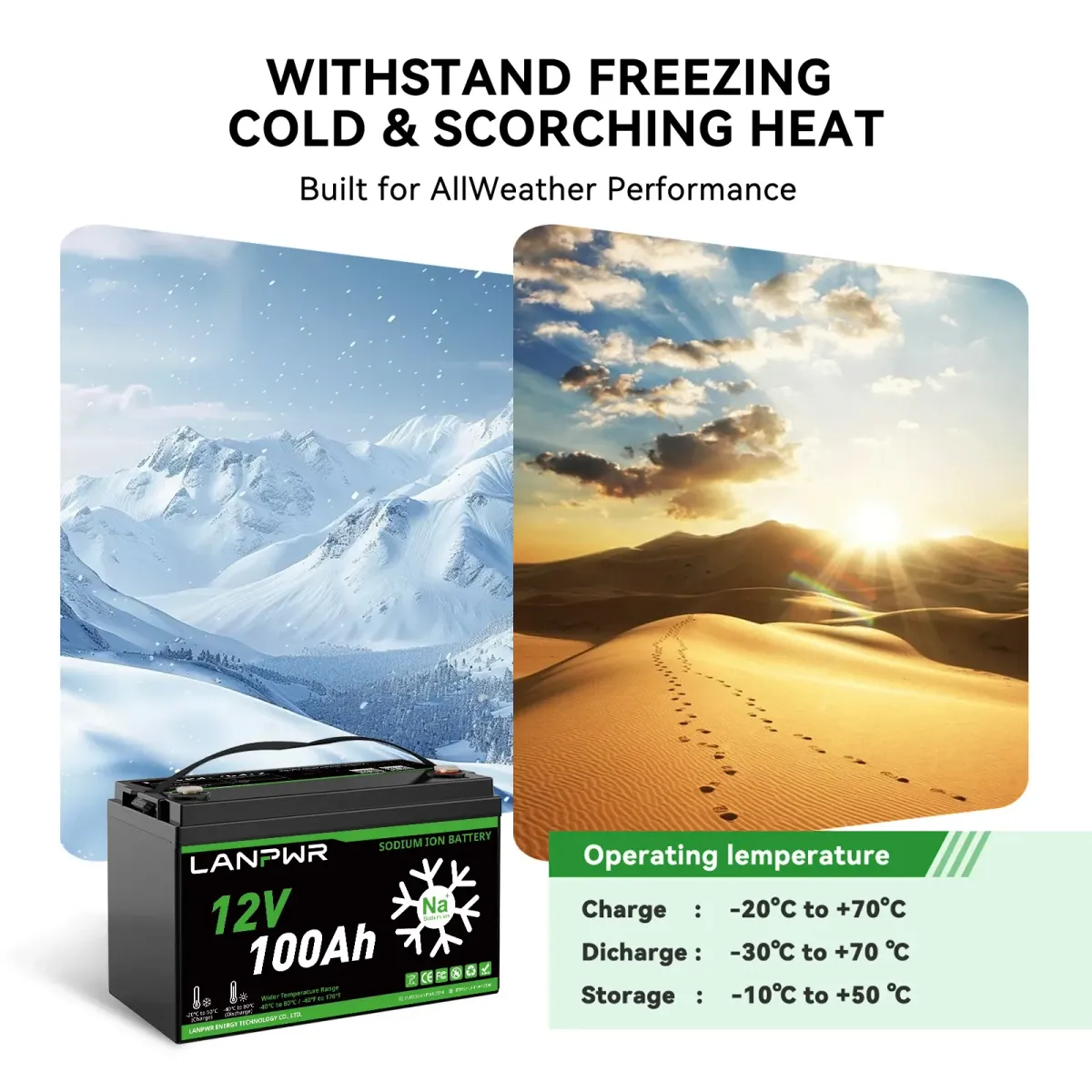 LANPWR 12V 100Ah natrijum-jonska Bluetooth - slika 4