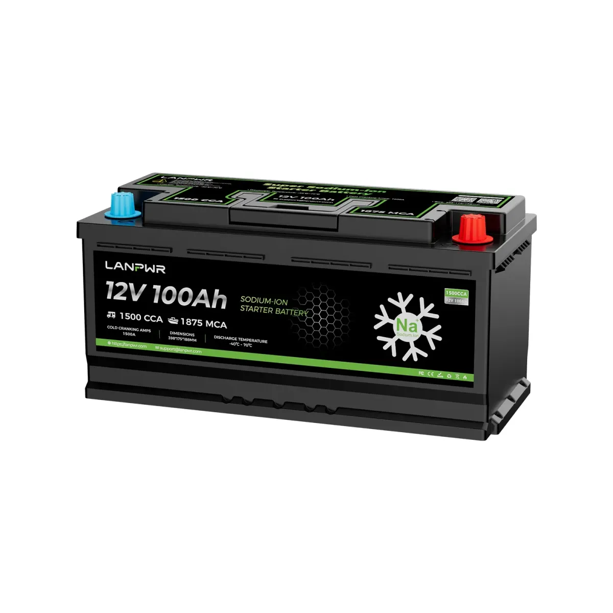 LANPWR 12V 100Ah akumulator za paljenje 1500 CCA