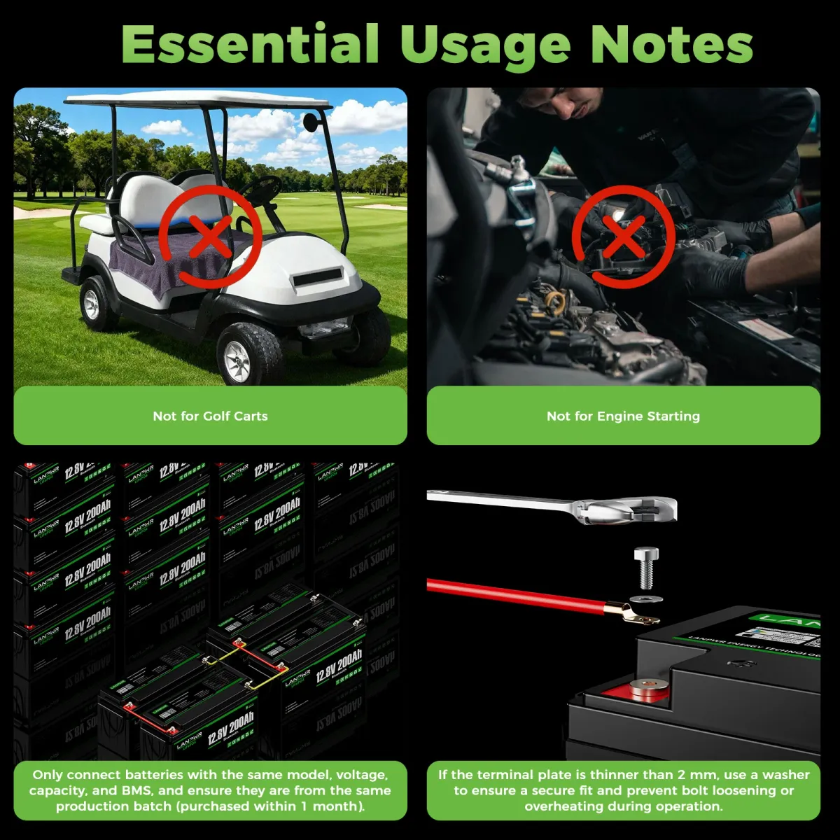 LANPWR 12V 200Ah LiFePO4 Bluetooth - slika 7