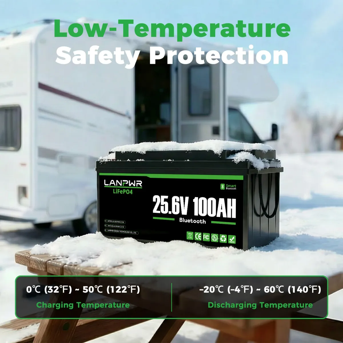 LANPWR 24V 100Ah LiFePO4 Bluetooth - slika 7