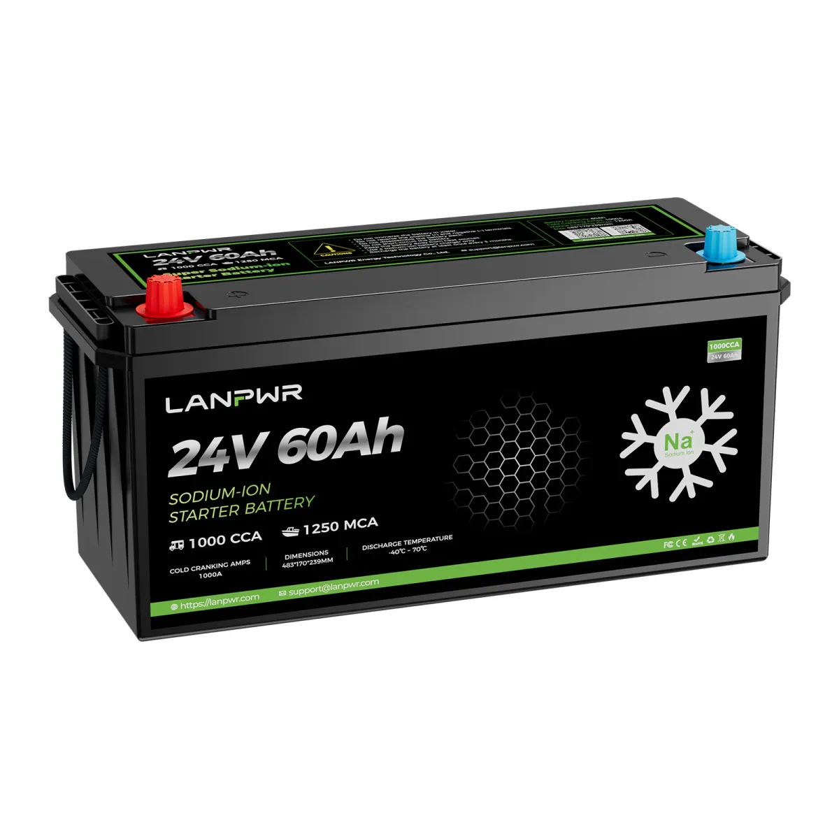 LANPWR 24V 60Ah akumulator za paljenje 1000 CCA - slika 2